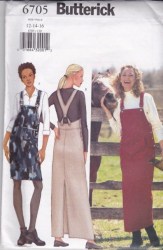 6705 BUTTERICK EZ BIB STRAPPY JUMPERS LENGTHS PATTERN 6-10, or 12-16 or 18-22 CHOICE Uncut